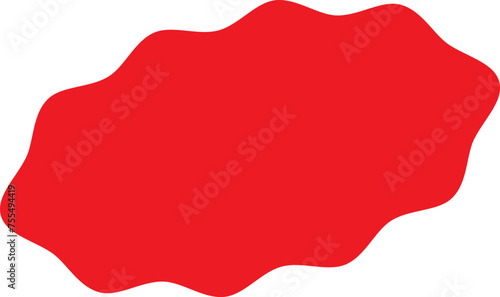 Starburst red sticker set, collection of special offer sale oval and round shaped sunburst labels and badges. Promo stickers and badges, seal, stamp, print with star edges. Vector.