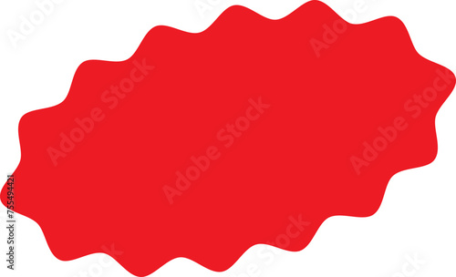 Starburst red sticker set  collection of special offer sale oval and round shaped sunburst labels and badges. Promo stickers and badges  seal  stamp  print with star edges. Vector.