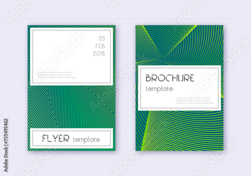 Stylish cover design template set. Green abstract