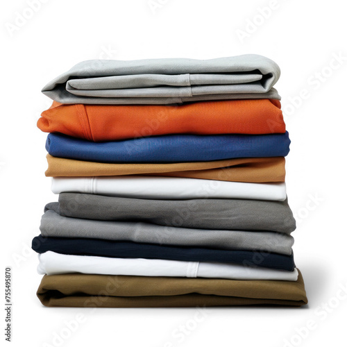 stack of fold clothes on transparency background PNG 