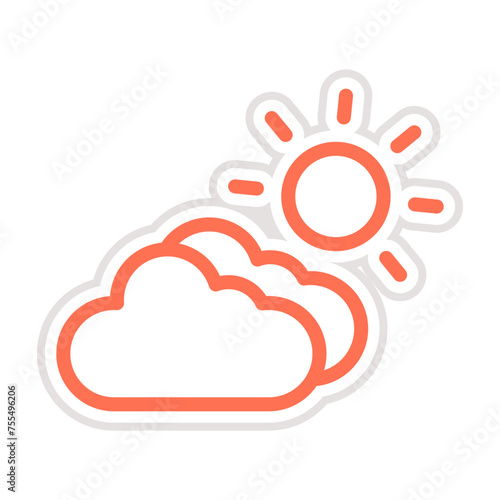 Cloudy Vector Icon Design Illustration