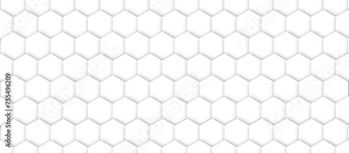 Abstract background with seamless geometric pattern . Geometry pattern hexagon. Hexagonal netting. seamless background with 3d illustration. structure futuristic white background and Embossed Hexagon.