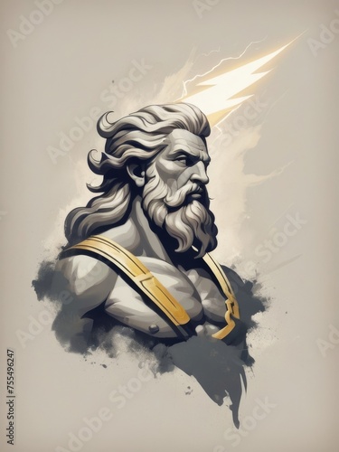 zeus minimalist t-shirt design photo