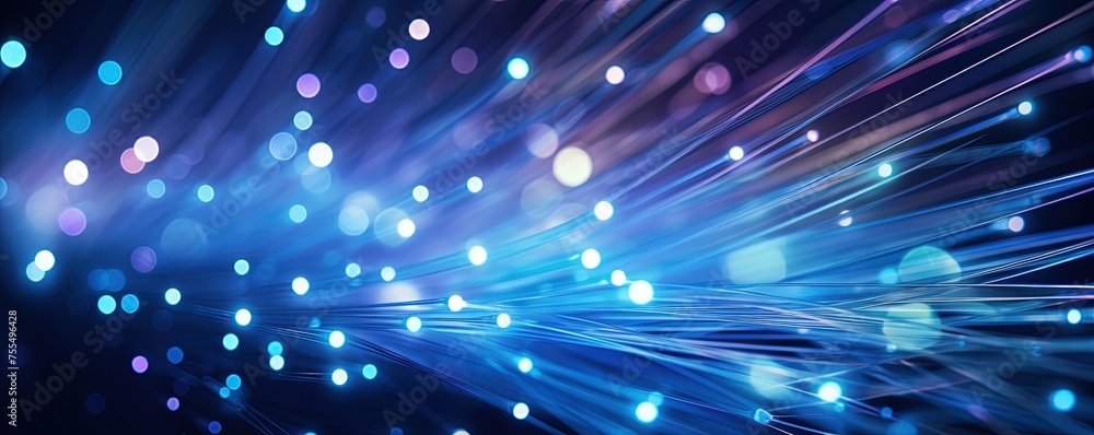 Fototapeta premium Abstract close up fiber optics light for background. Holiday concept. Optic communication and technology background.