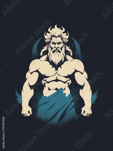 zeus minimalist t-shirt design photo