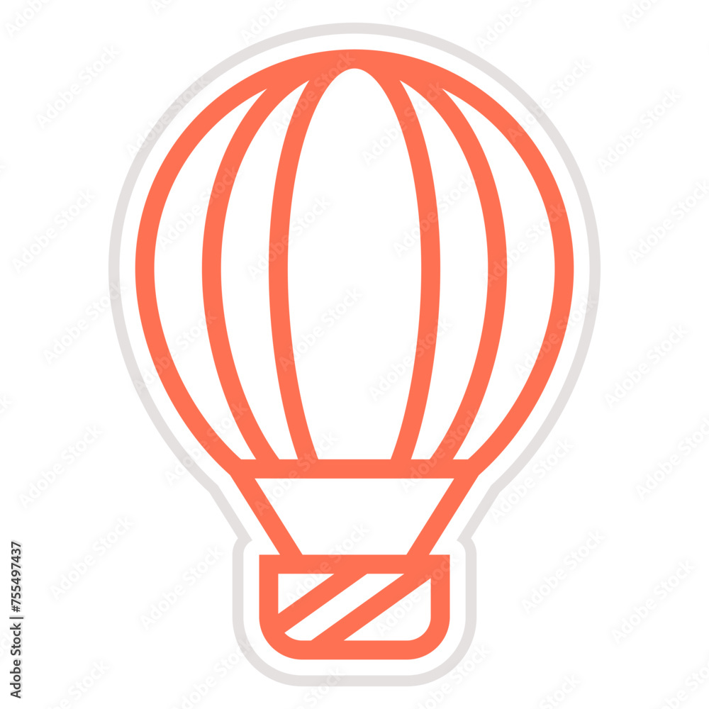 Fototapeta premium Hot air balloon Vector Icon Design Illustration