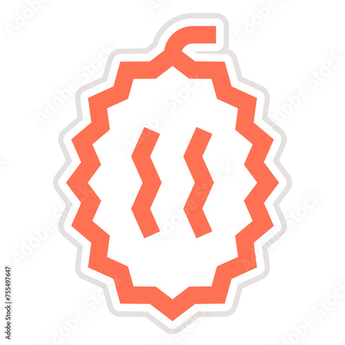 Durian Vector Icon Design Illustration