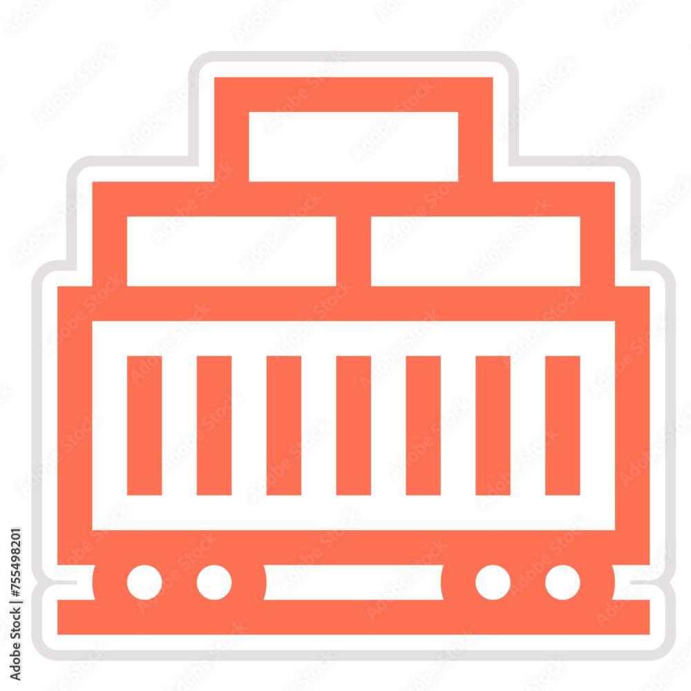 Cargo Train Vector Icon Design Illustration Cargo Train Vector Icon Design Illustration