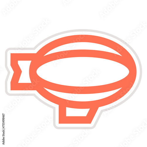 Flying Airship Vector Icon Design Illustration