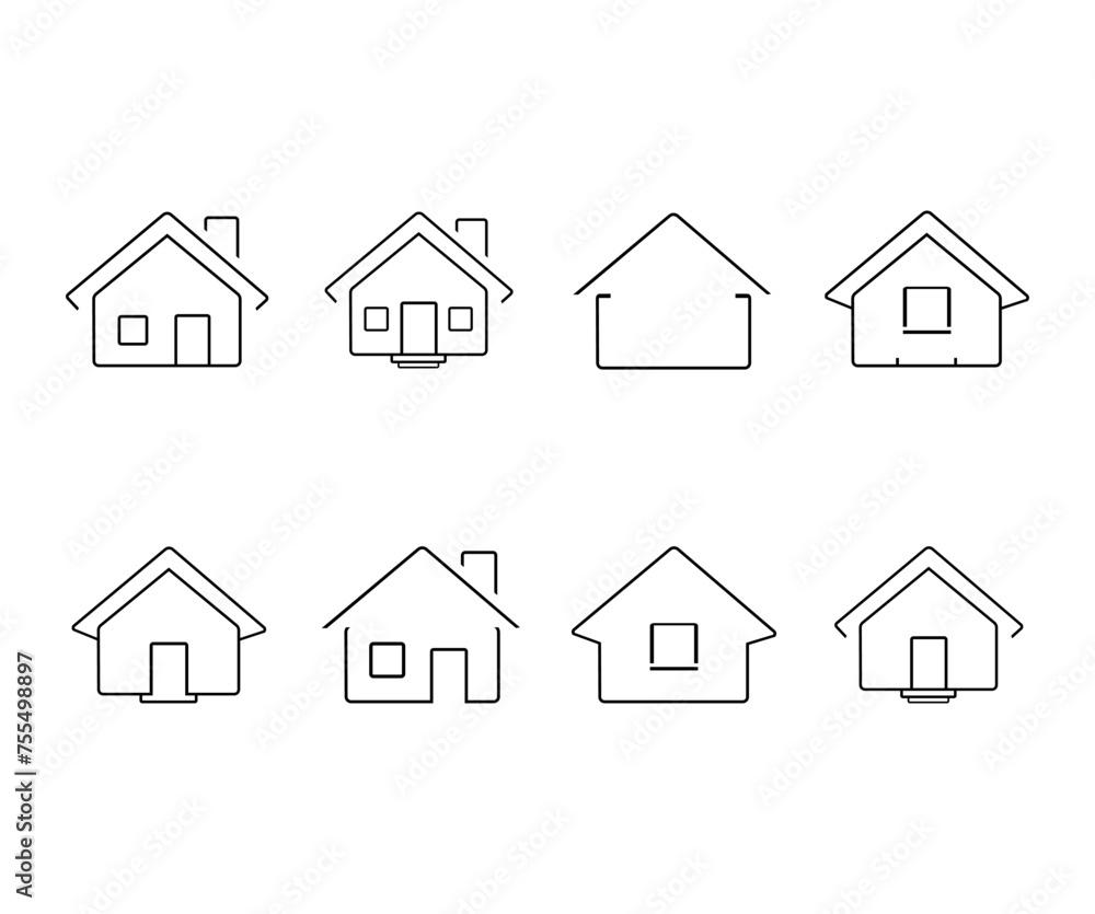 Houses icons set, Home icon. Home vector icon. Home web icon. Houses icons set, Home icon. Home vector icon. Home web icon.
