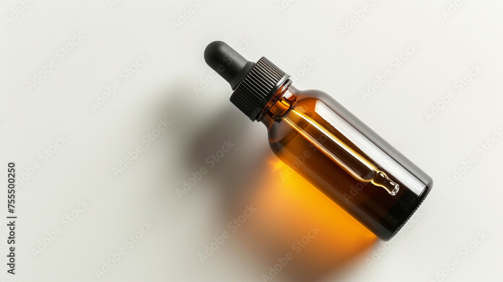 elegant glass dropper bottle isolated on white background elegant glass dropper bottle isolated on white background