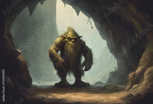 A troll standing by a cave photo