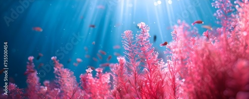 Red Algae Drifting in the Water. Concept Aquatic Ecosystems, Marine Biology, Red Algae, Ocean Ecology, Underwater Habitats