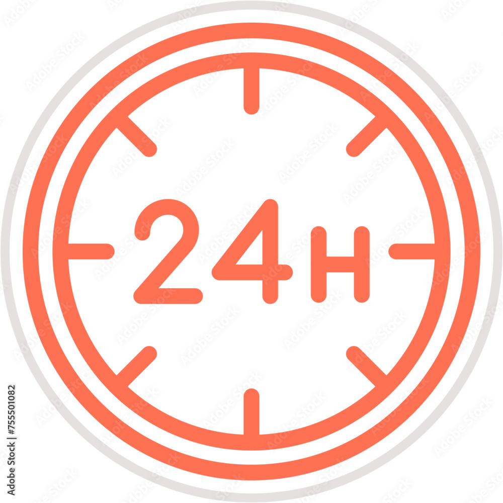 24 hours Vector Icon Design Illustration 24 hours Vector Icon Design Illustration
