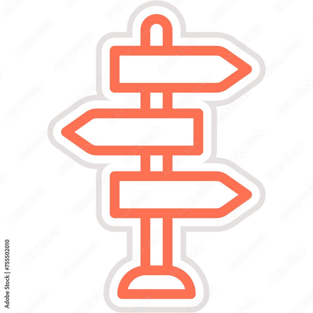 Signpost Vector Icon Design Illustration
