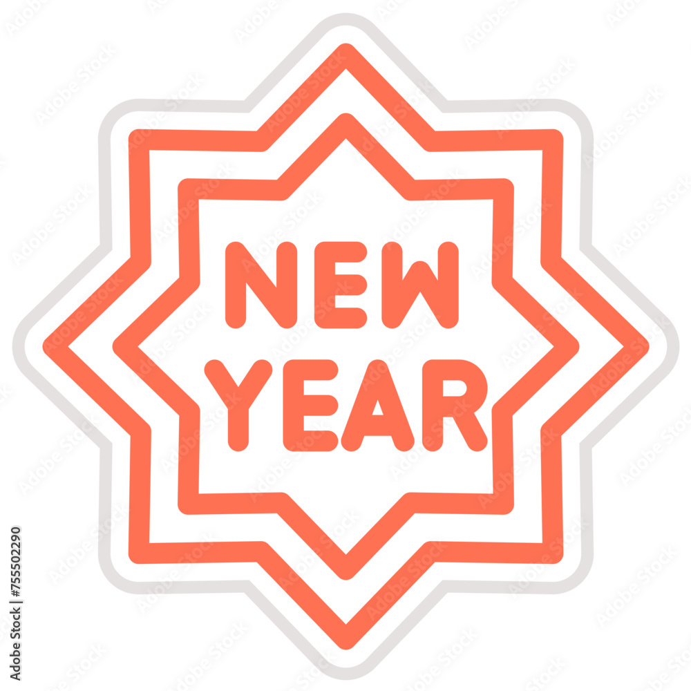 New Year Vector Icon Design Illustration New Year Vector Icon Design Illustration