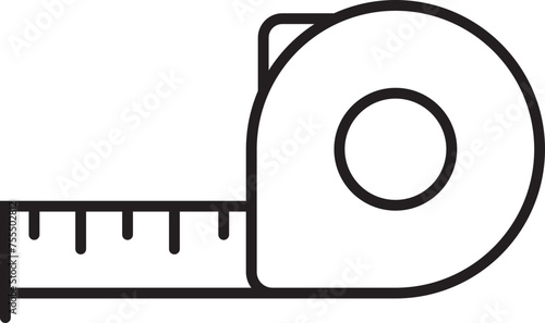 Measuring tape icon vector. Outline style editable stock for mobile concept and web design. simple roll meter tape symbol illustration isolated on transparent background. Roulette construction symbol.