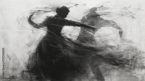 Expressive dancer captured in bold charcoal strokes on paper, art in motion
