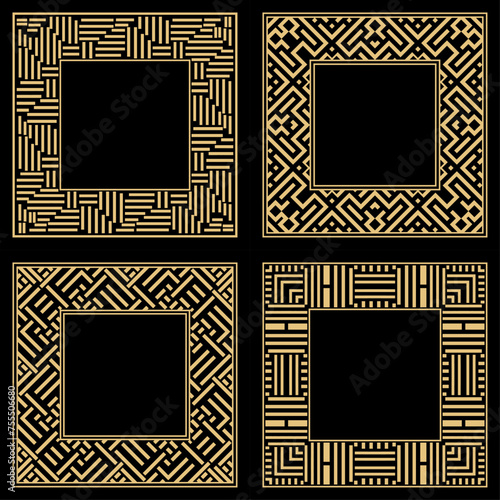 Set. Ornament. Venzel. Logo, template, labels and icons. Vector.