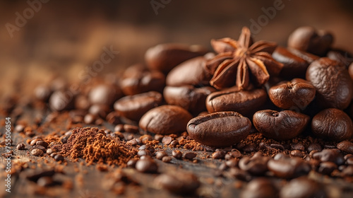 Coffee Beans and Star Anise: Coffee Infused with Aromatics.
