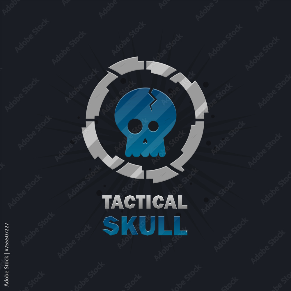 Sci Fi Futuristic Skull Logo For Games Tactical Military Casual Stuff Blue Vector Design Sci Fi Futuristic Skull Logo For Games Tactical Military Casual Stuff Blue Vector Design