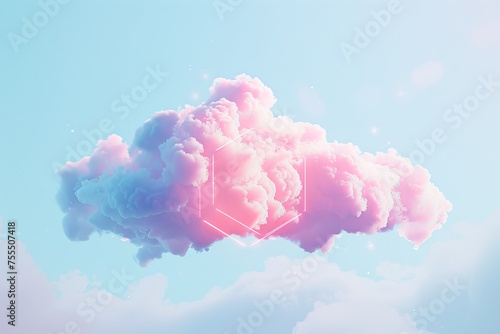 Serene Pink and Blue Clouds Against a Soft Sky  Evoking Peaceful Daydreams