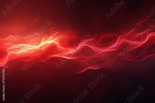 Red Pulsating Abstract Waves