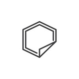 Hexagon Label line icon