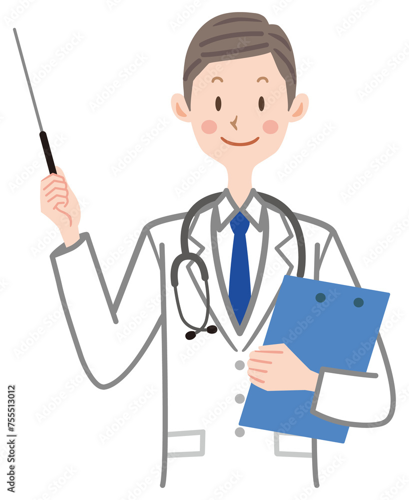 医師　医者　ドクター　説明　指し棒　案内　病気の相談