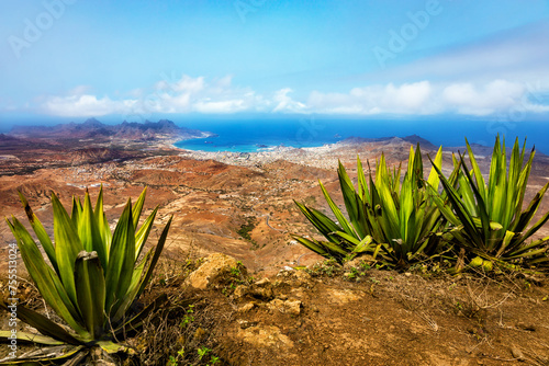 Bay and town of Mindelo, Island Sao Vicente, Cape Verde, Cabo Verde, Africa. photo