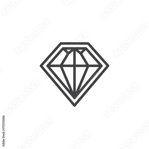 Diamond Sticker line icon