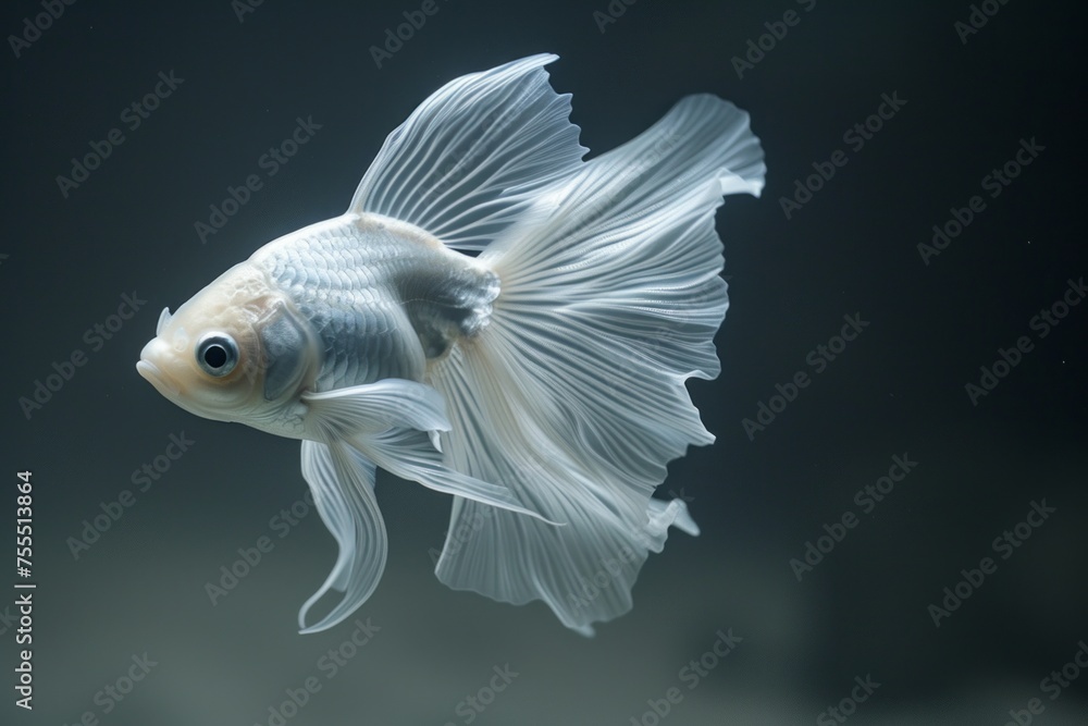 Close-up of a white goldfish Close-up of a white goldfish
