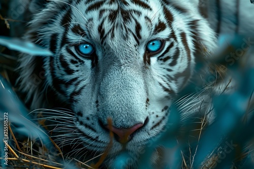 White tiger with blue eyes