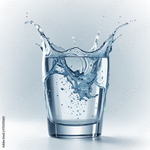 glass of fresh clear water