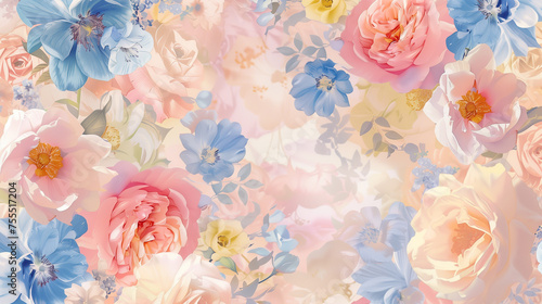 Pastel Floral Watercolor Wallpaper