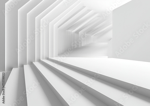 Abstract white background. Minimal geometric white light background abstract design