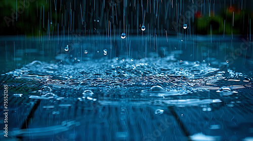 Close-up of water droplets glistening on a textured wooden surface