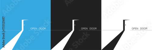 Half open door logo. Vector EPS 10