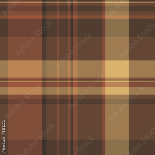 Primary background seamless tartan, argyle fabric check texture. Effect plaid pattern vector textile in orange and amber colors.