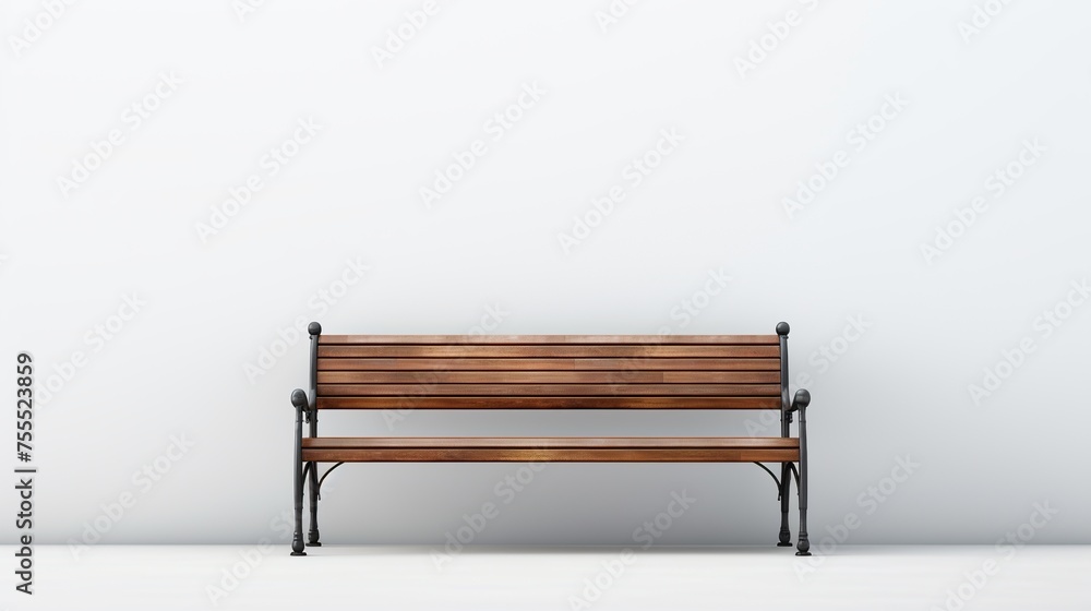 Wooden bench. Park outdoor waiting bench isolated on a white background. Wooden bench. Park outdoor waiting bench isolated on a white background.