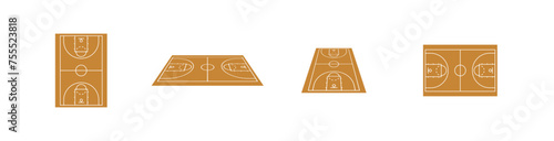 Basketball field with perspective view. Vector EPS 10