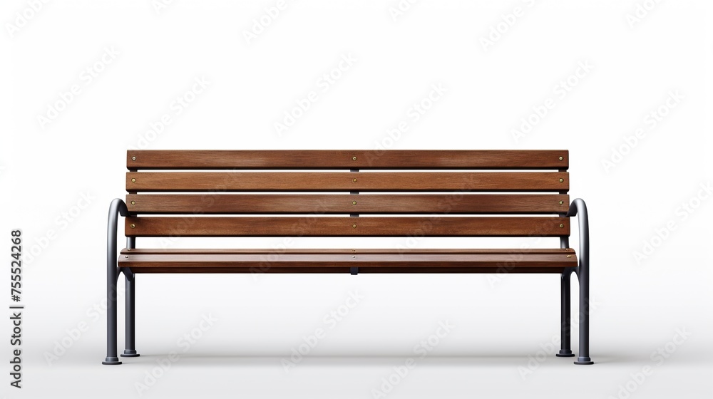 Wooden bench. Park outdoor waiting bench isolated on a white background. Wooden bench. Park outdoor waiting bench isolated on a white background.