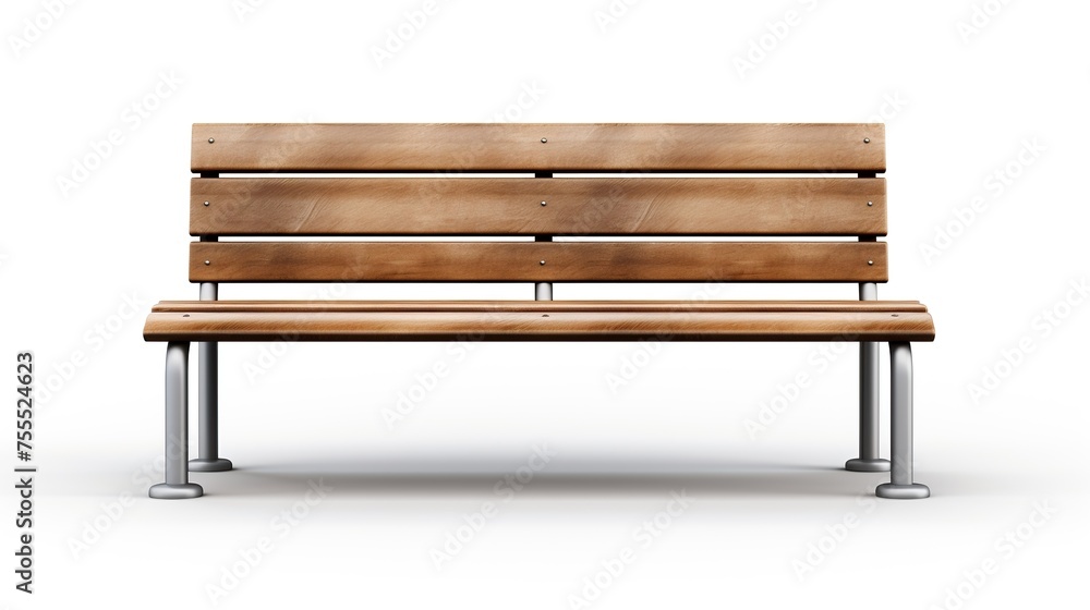 Wooden bench. Park outdoor waiting bench isolated on a white background. Wooden bench. Park outdoor waiting bench isolated on a white background.