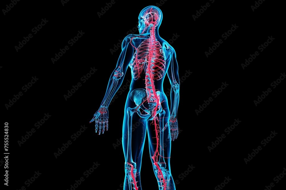 Anatomical view of human circulatory system Anatomical view of human circulatory system