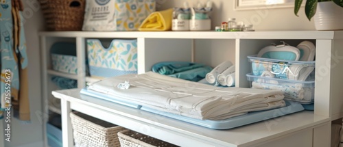 Fototapeta Naklejka Na Ścianę i Meble -  Diaper changing station at home