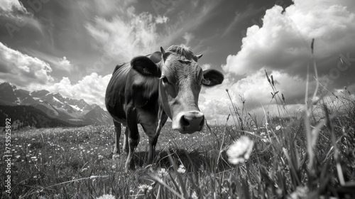cow on the meadow	
