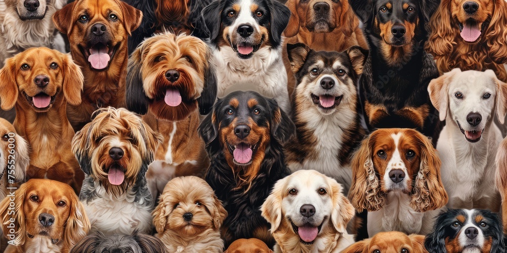 Canine Assembly: A Tapestry of Various Dog Breeds and Expressions - Generative AI Canine Assembly: A Tapestry of Various Dog Breeds and Expressions - Generative AI