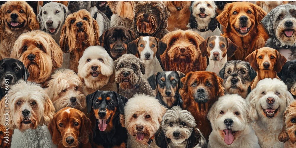Canine Assembly: A Tapestry of Various Dog Breeds and Expressions - Generative AI Canine Assembly: A Tapestry of Various Dog Breeds and Expressions - Generative AI