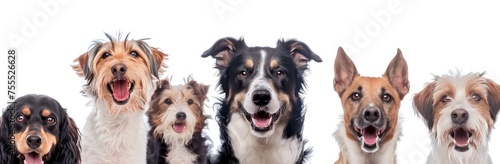 A Diverse Assembly of Five Canine Friends Captured Generative AI