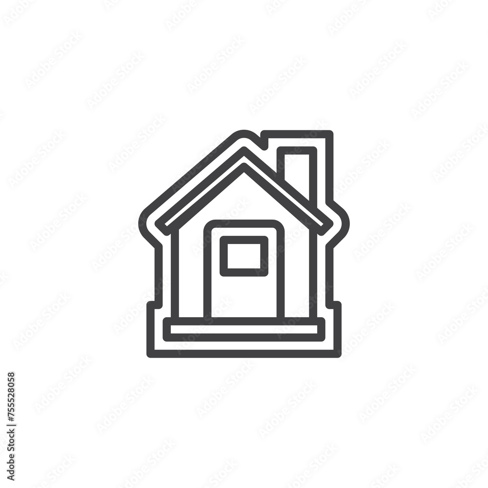 House Sticker line icon House Sticker line icon